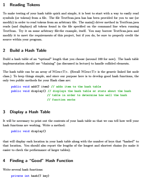 Building hash tables using Java programming language