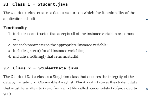 Program to create a student controller in java