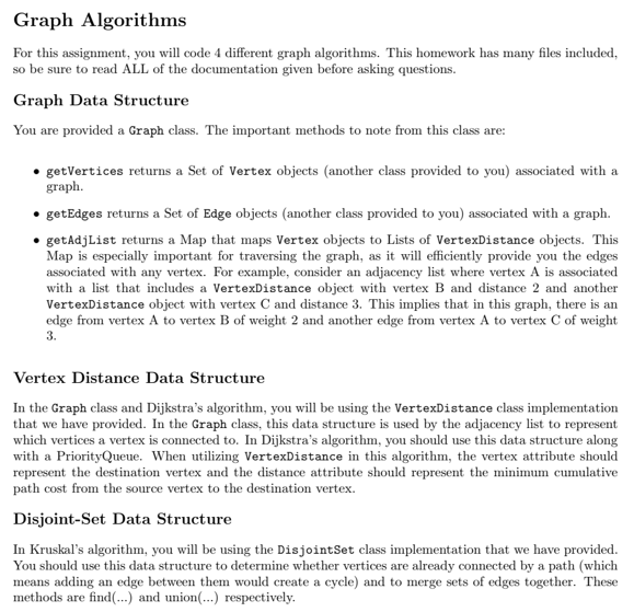 Program to implement graph algorithms in Java programming language