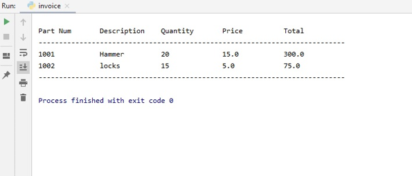 program to create two invoice objects in python