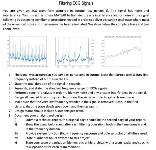 program to filter ECG signals in matlab