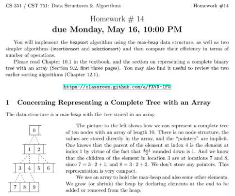 program to implement a complete tree using array in java