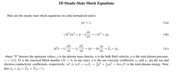 program to implement steady state shock equations in python